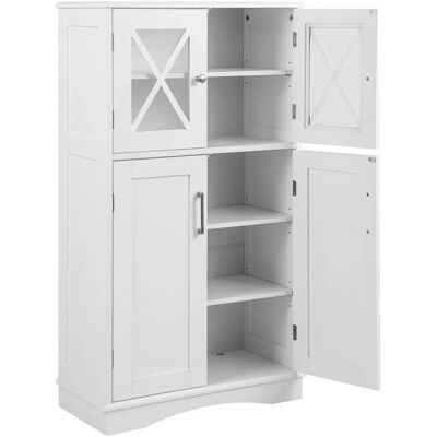 Costway Badezimmerschrank Badschrank mit 3 Verstellbaren Regalen Weiß Costway Badezimmerschrank Badschrank mit 3 Verstellbaren Regalen Weiß