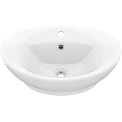 vidaXL Luxus Oval Keramikwaschbecken - Weiß vidaXL Luxus Oval Keramikwaschbecken - Weiß