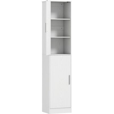 HOMCOM Badezimmerschrank Spanplatte MDF 40L x 35B x 180H cm Weiß HOMCOM Badezimmerschrank Spanplatte MDF 40L x 35B x 180H cm Weiß