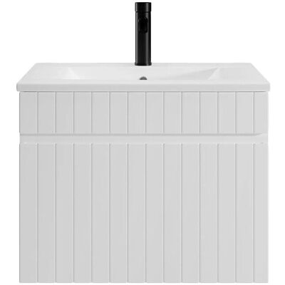 Vente-unique Weißes Wandhängendes Badezimmermöbel - 60cm - SATARA Vente-unique Weißes Wandhängendes Badezimmermöbel - 60cm - SATARA