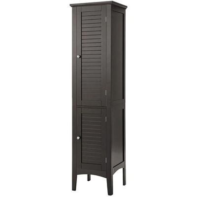 Costway Badezimmerschrank mit 5 Fächern Badezimmer Hochschrank Braun Costway Badezimmerschrank mit 5 Fächern Badezimmer Hochschrank Braun