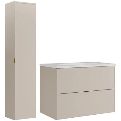 Vente-unique Badmöbel-Set Ondil Beige 80 cm Vente-unique Badmöbel-Set Ondil Beige 80 cm