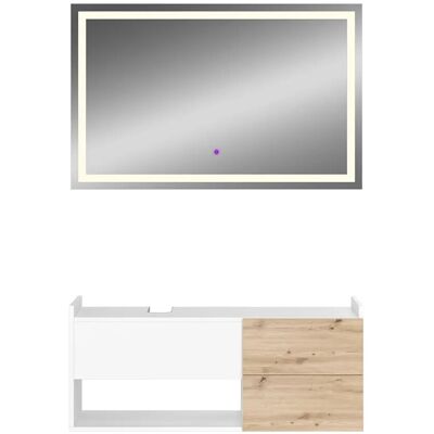 Vicco Alf Badezimmermöbel-Set - Modern, Weiß, LED-Beleuchtung Vicco Alf Badezimmermöbel-Set - Modern, Weiß, LED-Beleuchtung
