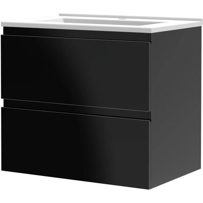 AICA Waschbecken mit Unterschrank 60 cm Aalst Badmöbel Set Waschtisch mit Unterschrank Schwarz Hochglanz Softclose 2 tlg. AICA Waschbecken mit Unterschrank 60 cm Aalst Badmöbel Set Waschtisch mit Unterschrank Schwarz Hochglanz Softclose 2 tlg.