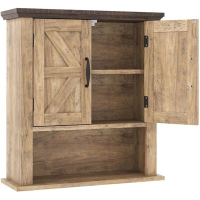 Costway Badezimmerschrank Hängend Hängeschrank mit Verstellbaren Ablagen Natur Costway Badezimmerschrank Hängend Hängeschrank mit Verstellbaren Ablagen Natur