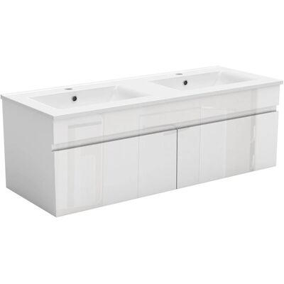 AICA Waschtisch mit Unterschrank 120 cm BERGEN Badmöbel Set 2 tlg. Waschbecken mit Unterschrank Weiß Hochglanz Softclose AICA Waschtisch mit Unterschrank 120 cm BERGEN Badmöbel Set 2 tlg. Waschbecken mit Unterschrank Weiß Hochglanz Softclose
