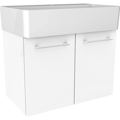 FACKELMANN Lima Waschbeckenunterschrank - 59x42x33 cm, Weiß, 2 Türen FACKELMANN Lima Waschbeckenunterschrank - 59x42x33 cm, Weiß, 2 Türen