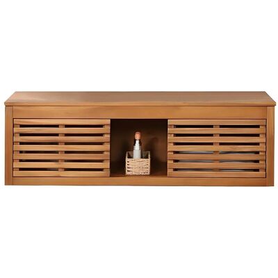 Vente-unique Waschbeckenunterschrank Penebel Naturfarben Dunkel 130 cm Vente-unique Waschbeckenunterschrank Penebel Naturfarben Dunkel 130 cm