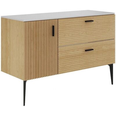 Vente-unique Waschbeckenunterschrank Sarone Naturfarben Hell 120 cm Vente-unique Waschbeckenunterschrank Sarone Naturfarben Hell 120 cm