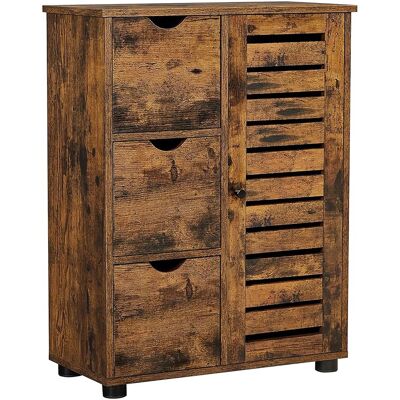 Songmics Badezimmerschrank Hanis mit 3 Schubladen Braun Songmics Badezimmerschrank Hanis mit 3 Schubladen Braun