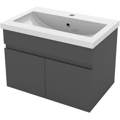 AICA Waschtisch mit Unterschrank 60 cm BERGEN Badmöbel Set 2 tlg. Waschbecken mit Unterschrank Anthrazit Matt Softclose AICA Waschtisch mit Unterschrank 60 cm BERGEN Badmöbel Set 2 tlg. Waschbecken mit Unterschrank Anthrazit Matt Softclose