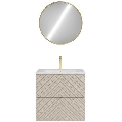 Vente-unique Einzelwaschtisch Dorioni Beige 60 cm Vente-unique Einzelwaschtisch Dorioni Beige 60 cm