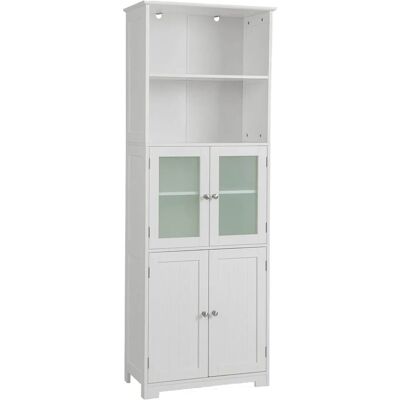 Costway - 163cm - Weiß - Glass Doors - Badezimmer Schrank Costway - 163cm - Weiß - Glass Doors - Badezimmer Schrank