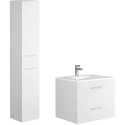 KAYLA Badezimmermöbel, 60cm, Weiß, Skandinavisches Design - Badezimmermöbel KAYLA Badezimmermöbel, 60cm, Weiß, Skandinavisches Design - Badezimmermöbel