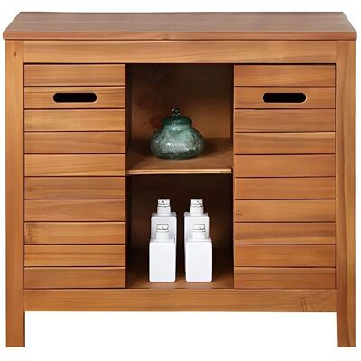 Vente-unique Waschbeckenunterschrank Pulukan Naturfarben Dunkel 90 cm Vente-unique Waschbeckenunterschrank Pulukan Naturfarben Dunkel 90 cm