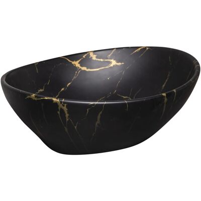 Kerra Aufsatzwaschbecken KR-707 Marble Schwarz Gold Kerra Aufsatzwaschbecken KR-707 Marble Schwarz Gold