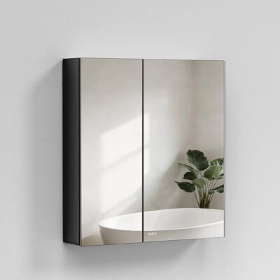 Emke Spiegelschränke Schwarz 75x65cm Badezimmerschränke 2-Türig für Badezimmer Waschtisch Emke Spiegelschränke Schwarz 75x65cm Badezimmerschränke 2-Türig für Badezimmer Waschtisch