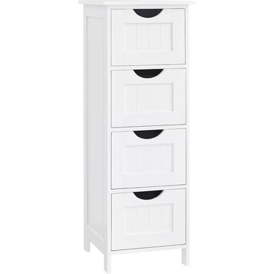 Songmics Badezimmerschrank Sofie mit 4 Schubladen Weiß Songmics Badezimmerschrank Sofie mit 4 Schubladen Weiß