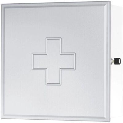 Sieper Medizinschrank 39 cm x 39 cm Weiß-Silber mit Tür Sieper Medizinschrank 39 cm x 39 cm Weiß-Silber mit Tür