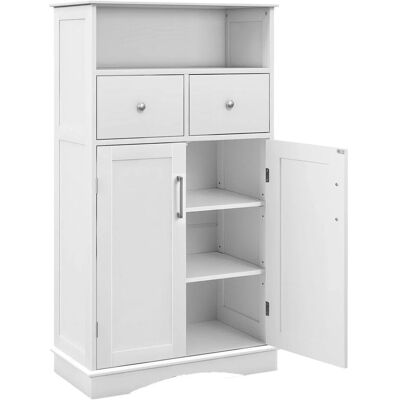 Costway Badezimmerschrank Badschrank mit Verstellbaren Ablagen Weiß Costway Badezimmerschrank Badschrank mit Verstellbaren Ablagen Weiß