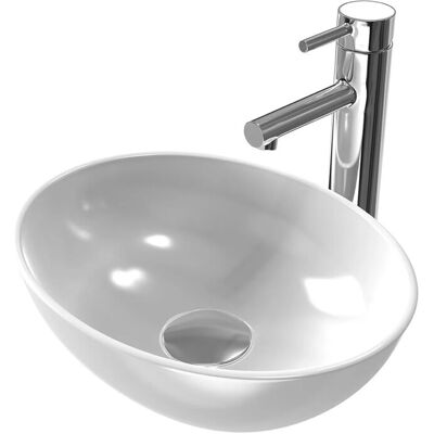 Emke Handwaschbecken Ovales Waschbecken 35 x 27 x 11 cm Keramik Aufsatzwaschbecken Emke Handwaschbecken Ovales Waschbecken 35 x 27 x 11 cm Keramik Aufsatzwaschbecken