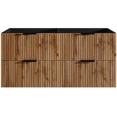 Vente-unique Waschbeckenunterschrank Madela Schwarz Naturfarben Hell 120 cm Vente-unique Waschbeckenunterschrank Madela Schwarz Naturfarben Hell 120 cm