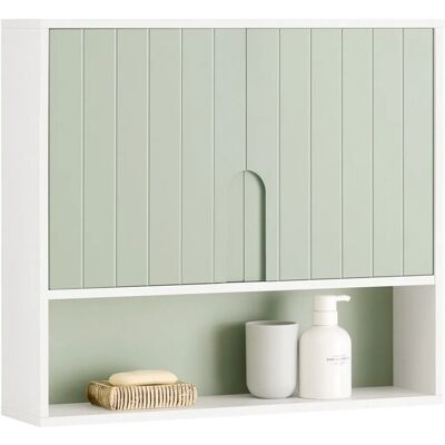 SoBuy Wand-Speicherschrank - Weiß & Hellgrün - Bad, Küche SoBuy Wand-Speicherschrank - Weiß & Hellgrün - Bad, Küche