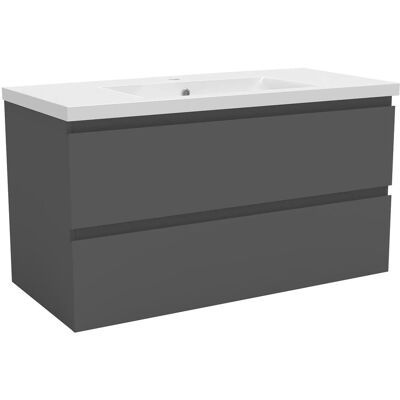 AICA Waschtisch mit Unterschrank 100 cm Aalst Badmöbel Set 2 tlg. Waschbecken mit Unterschrank Anthrazit Matt Softclose AICA Waschtisch mit Unterschrank 100 cm Aalst Badmöbel Set 2 tlg. Waschbecken mit Unterschrank Anthrazit Matt Softclose