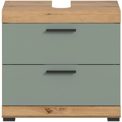 Waschbeckenunterschrank mit Schubladen 60 x 56 x 34 cm Front Salbei FSC® Waschbeckenunterschrank mit Schubladen 60 x 56 x 34 cm Front Salbei FSC®