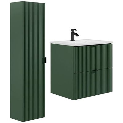 Vente-unique Badmöbel-Set Zevini Grün 60 cm Vente-unique Badmöbel-Set Zevini Grün 60 cm