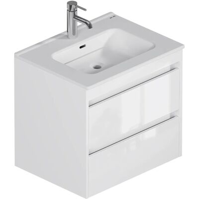 AM.PM Waschtischunterschrank Spike mit Becken Weiß Glänzend 2 Schubladen 60 cm AM.PM Waschtischunterschrank Spike mit Becken Weiß Glänzend 2 Schubladen 60 cm