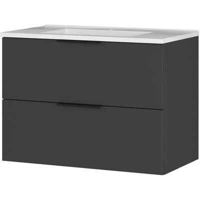Germania Waschtischunterschrank 0727 mit Becken 81 cm x 61 cm x 47 cm Graphit Germania Waschtischunterschrank 0727 mit Becken 81 cm x 61 cm x 47 cm Graphit