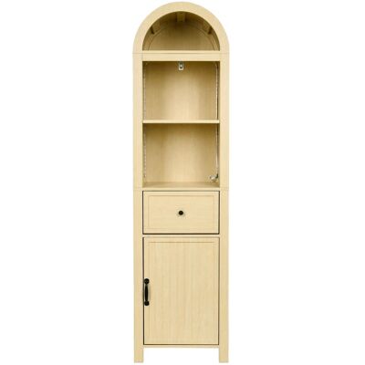 Merax Badezimmerschrank 40x30x163 cm Naturholz LED Tür Schublade Soft Close Merax Badezimmerschrank 40x30x163 cm Naturholz LED Tür Schublade Soft Close