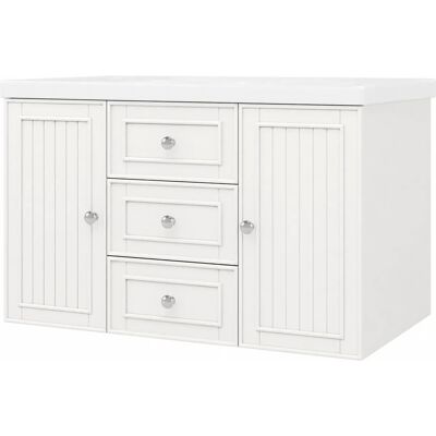 Merax Waschbeckenunterschrank 78,5x46x46,8 cm Weiß 3 Schubladen Keramikbecken Merax Waschbeckenunterschrank 78,5x46x46,8 cm Weiß 3 Schubladen Keramikbecken