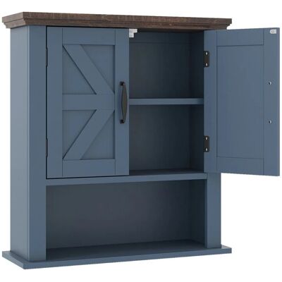 Costway Badezimmerschrank Hängend Hängeschrank mit Verstellbaren Ablagen Blau Costway Badezimmerschrank Hängend Hängeschrank mit Verstellbaren Ablagen Blau