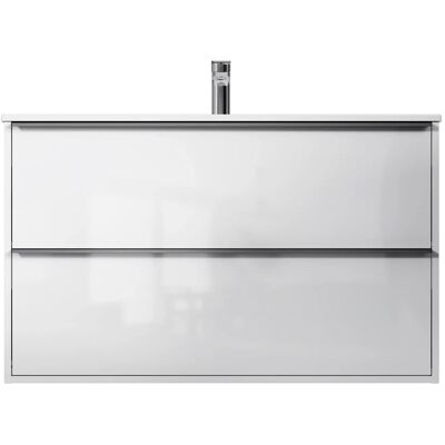 AM.PM Waschtischunterschrank Flash mit Becken Weiß Glänzend 2 Schubladen 100 cm AM.PM Waschtischunterschrank Flash mit Becken Weiß Glänzend 2 Schubladen 100 cm