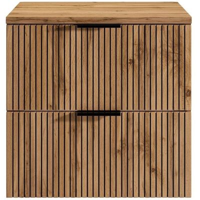 Vente-unique Waschbeckenunterschrank Madela Schwarz Naturfarben Hell 60 cm Vente-unique Waschbeckenunterschrank Madela Schwarz Naturfarben Hell 60 cm
