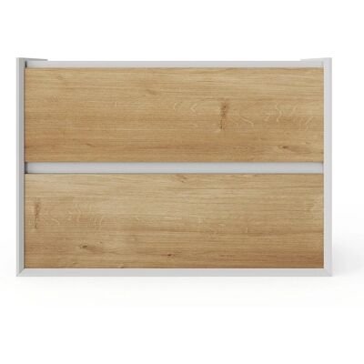 Vente-unique Waschbeckenunterschrank Lannick Naturfarben Hell Weiß 80 cm Vente-unique Waschbeckenunterschrank Lannick Naturfarben Hell Weiß 80 cm