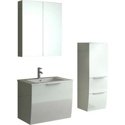 Jet-Line Badset Rorschach in Hochglanz Weiß Waschbecken/Unterschrank/Hochschrank/Spiegelschrank Jet-Line Badset Rorschach in Hochglanz Weiß Waschbecken/Unterschrank/Hochschrank/Spiegelschrank