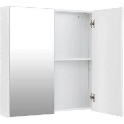 Costway Spiegelschrank Bad Wandschrank Badezimmerschrank Weiß Costway Spiegelschrank Bad Wandschrank Badezimmerschrank Weiß