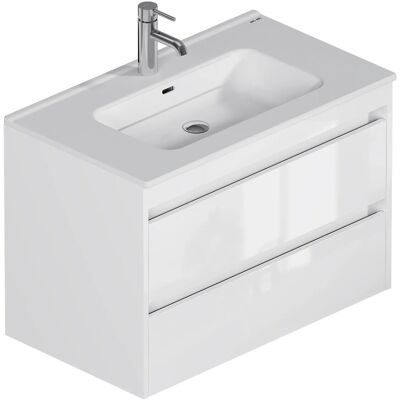 AM.PM Waschtischunterschrank Spike mit Becken Weiß Glänzend 2 Schubladen 80 cm AM.PM Waschtischunterschrank Spike mit Becken Weiß Glänzend 2 Schubladen 80 cm