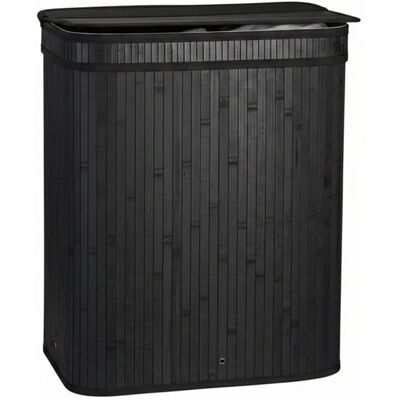 Relaxdays Wäschekorb Bambus Schwarz Faltbar mit Deckel 2 Fächer 60 x 52 x 32 cm 2,2 kg Relaxdays Wäschekorb Bambus Schwarz Faltbar mit Deckel 2 Fächer 60 x 52 x 32 cm 2,2 kg