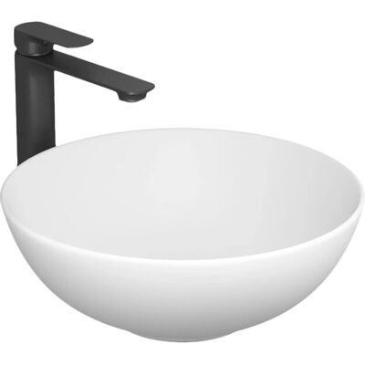 Emke Aufsatzwaschbecken Keramik Ø 41,5cm Schalenförmiges Handwaschbecken Matt Weiß Emke Aufsatzwaschbecken Keramik Ø 41,5cm Schalenförmiges Handwaschbecken Matt Weiß
