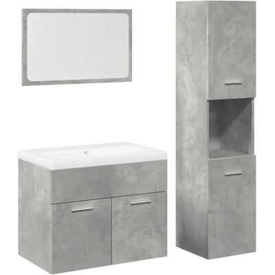 vidaXL 60x38,5x46cm Badezimmermöbel-Set - Grau vidaXL 60x38,5x46cm Badezimmermöbel-Set - Grau