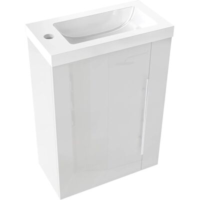 AICA Waschtisch mit Unterschrank 45 cm SILVIA Badmöbel Set 2 tlg. Gäste WC Waschbecken mit Unterschrank Weiß Hochglanz Softclose AICA Waschtisch mit Unterschrank 45 cm SILVIA Badmöbel Set 2 tlg. Gäste WC Waschbecken mit Unterschrank Weiß Hochglanz Softclose
