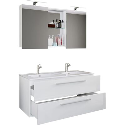 VCM Badezimmermöbel-Set - Weiß - Doppelwaschtisch, 3-tlg. VCM Badezimmermöbel-Set - Weiß - Doppelwaschtisch, 3-tlg.