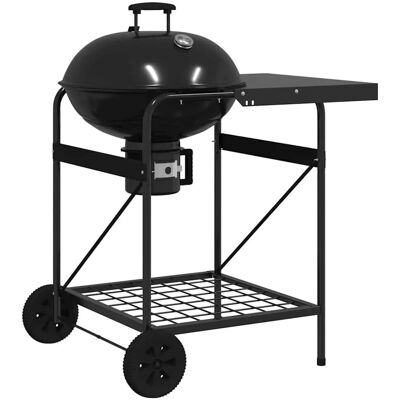 vidaXL Schwarzer Stahl Tragbarer Außengrill - Außengrill vidaXL Schwarzer Stahl Tragbarer Außengrill - Außengrill