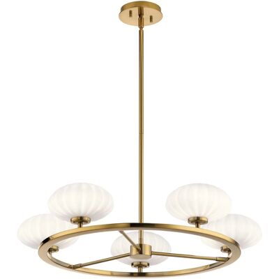 Licht-Erlebnisse Kronleuchter mit LED G9 Leuchtmittel Ø 71 cm Metall Glas in Gold Weiß 3000 K IP44 Licht-Erlebnisse Kronleuchter mit LED G9 Leuchtmittel Ø 71 cm Metall Glas in Gold Weiß 3000 K IP44