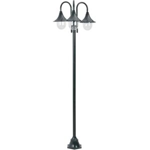 vidaXL Garten-Pollerleuchte E27 220 cm Aluminium 3-Laterne Dunkelgrün 44216 vidaXL Garten-Pollerleuchte E27 220 cm Aluminium 3-Laterne Dunkelgrün 44216