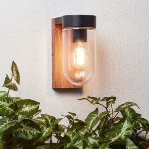 Brilliant Außenwandleuchte Cabar Holz dunkel und Schwarz Brilliant Außenwandleuchte Cabar Holz dunkel und Schwarz